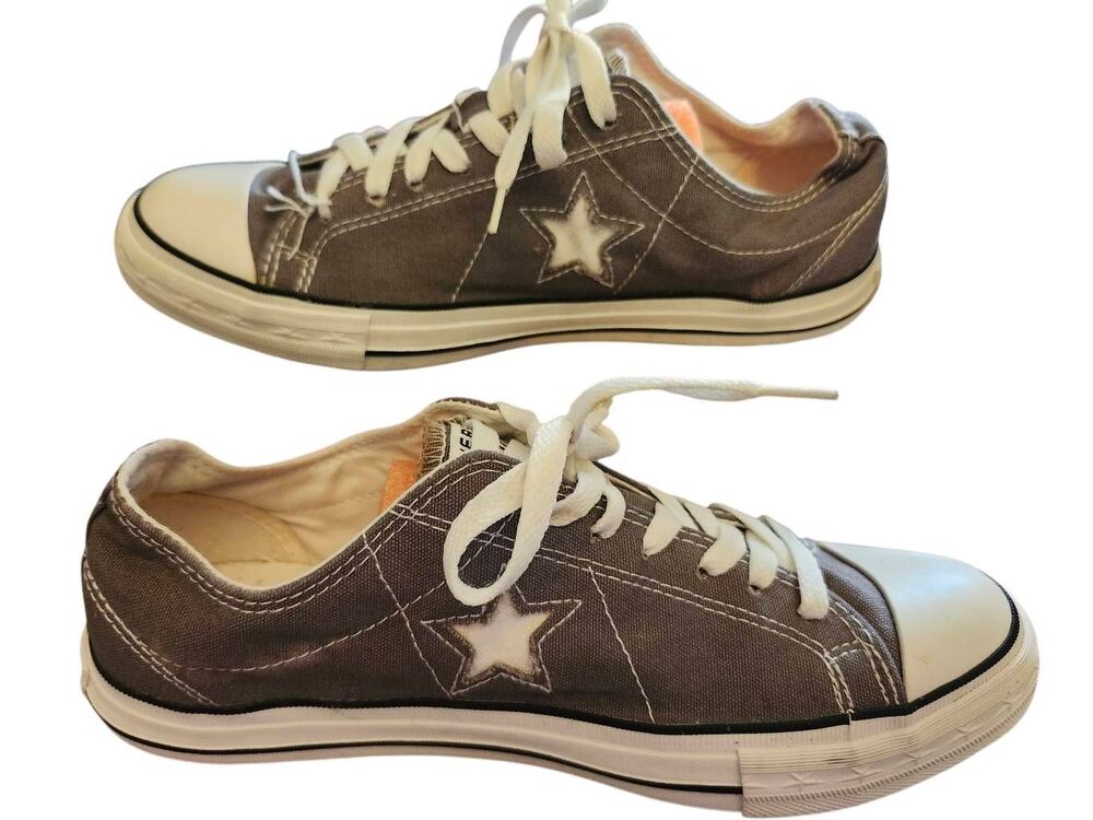 CONVERSE One Star Charcoal Pewter Gray Sneakers Size 8 Like New Condition